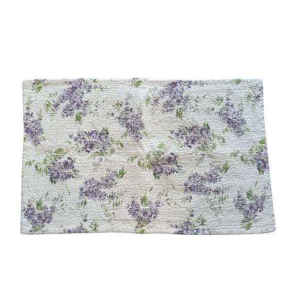 Laura Ashley Keighley Floral Lavender Wisteria Quilted Pillow Shams, 2 King - Picture 2 of 8